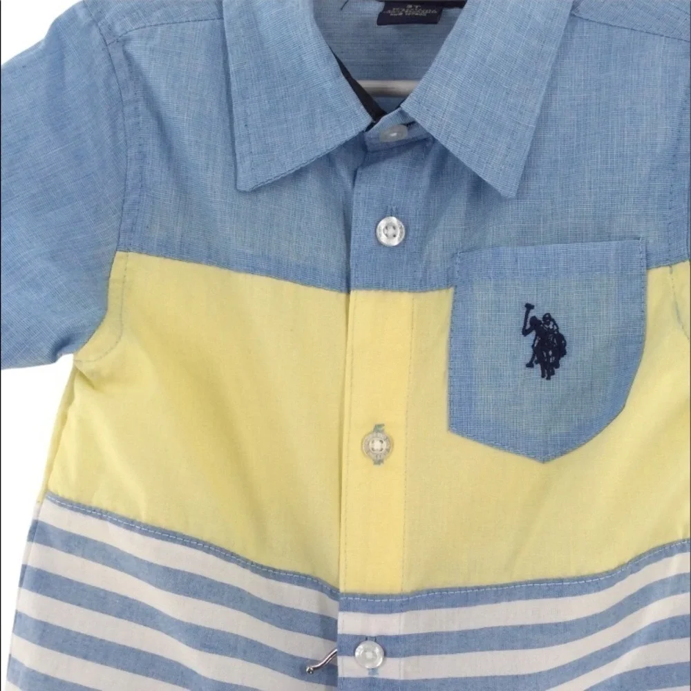 #016 Polo‎ Assn. Boys Nautical Shirt and Shorts Set